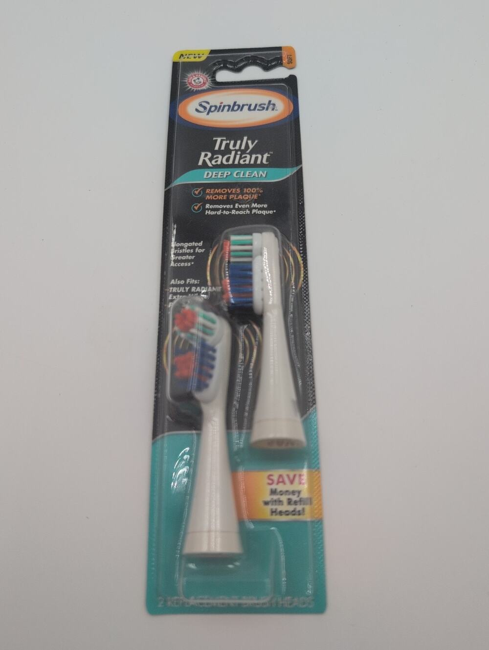 Spinbrush Truly Radiant Arm & Hammer Extra White Replacement Soft Brush Heads